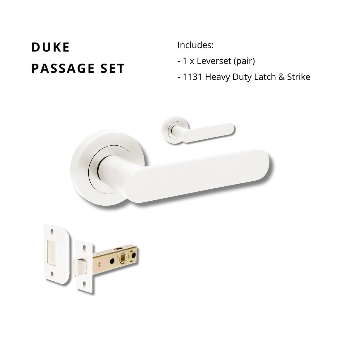 Zanda Duke - Matt White Door Handles - Matt White