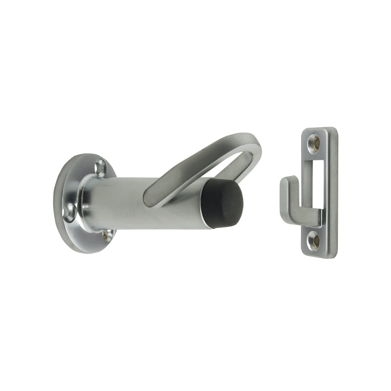 Zanda Door Stop and Holder - Brushed Nickel
