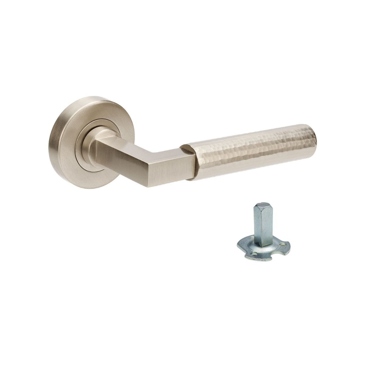 Zanda Zurich Hammered Door Handles - Brushed Nickel
