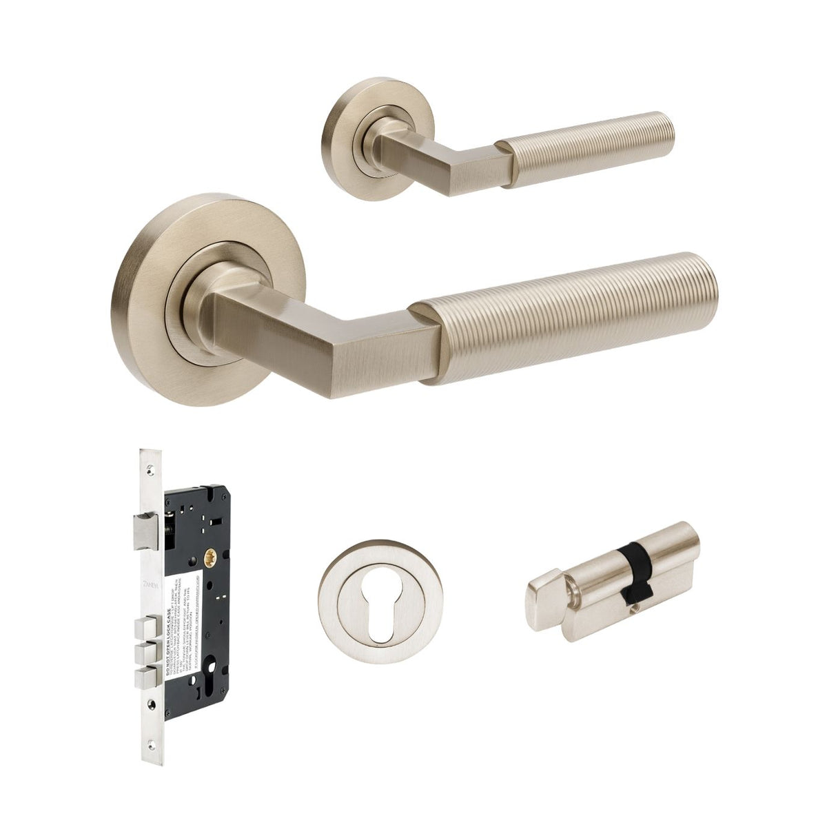 Zanda Zurich Fluted Door Handles - Brushed Nickel