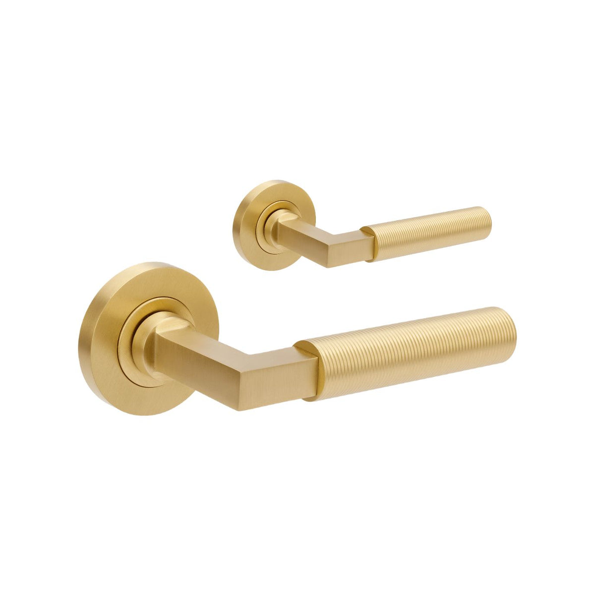 Zanda Zurich Fluted Door Handles - Satin Brass
