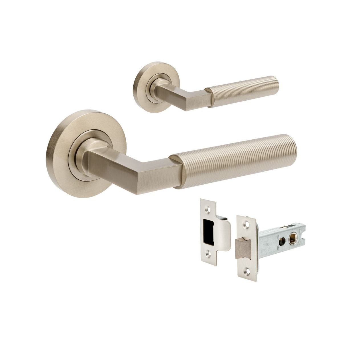 Zanda Zurich Fluted Door Handles - Brushed Nickel
