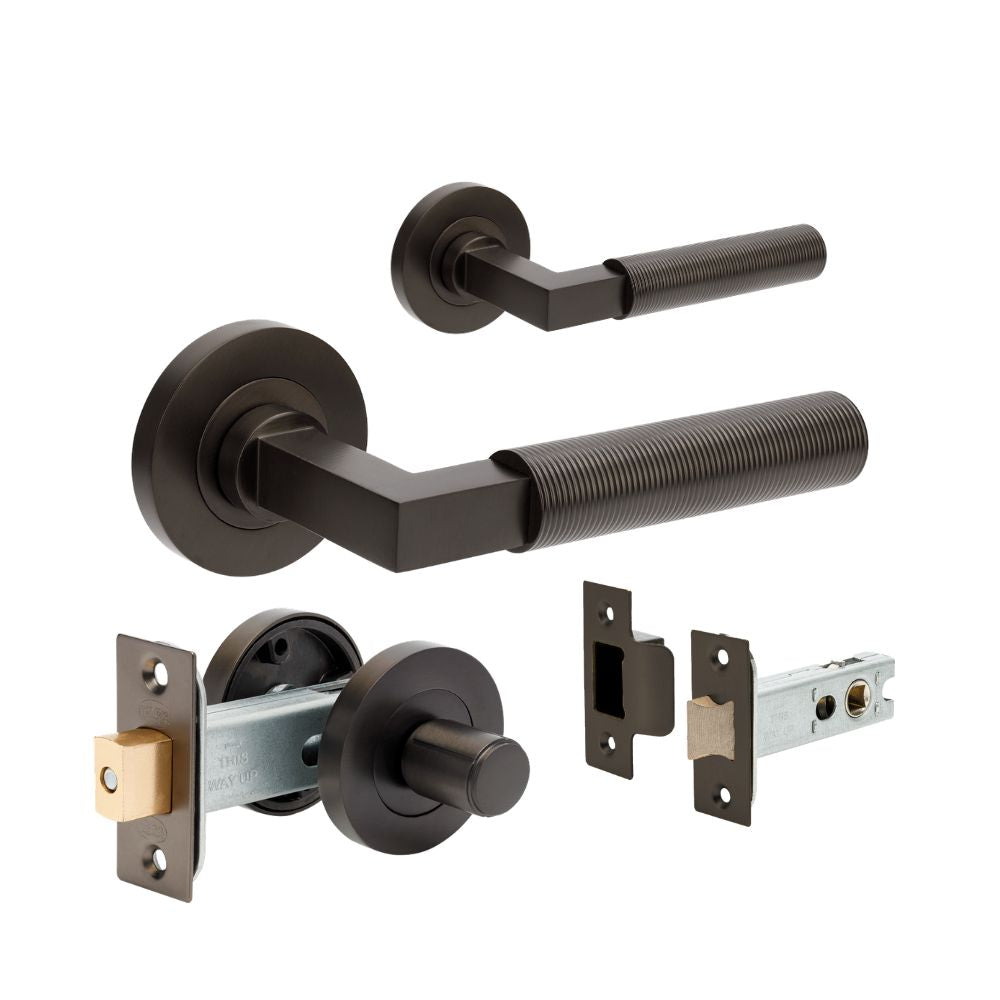 Zanda Zurich Fluted Door Handles - Graphite Nickel