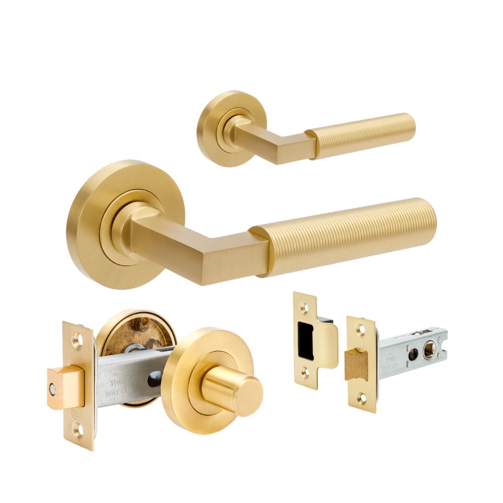 Zanda Zurich Fluted Door Handles - Satin Brass