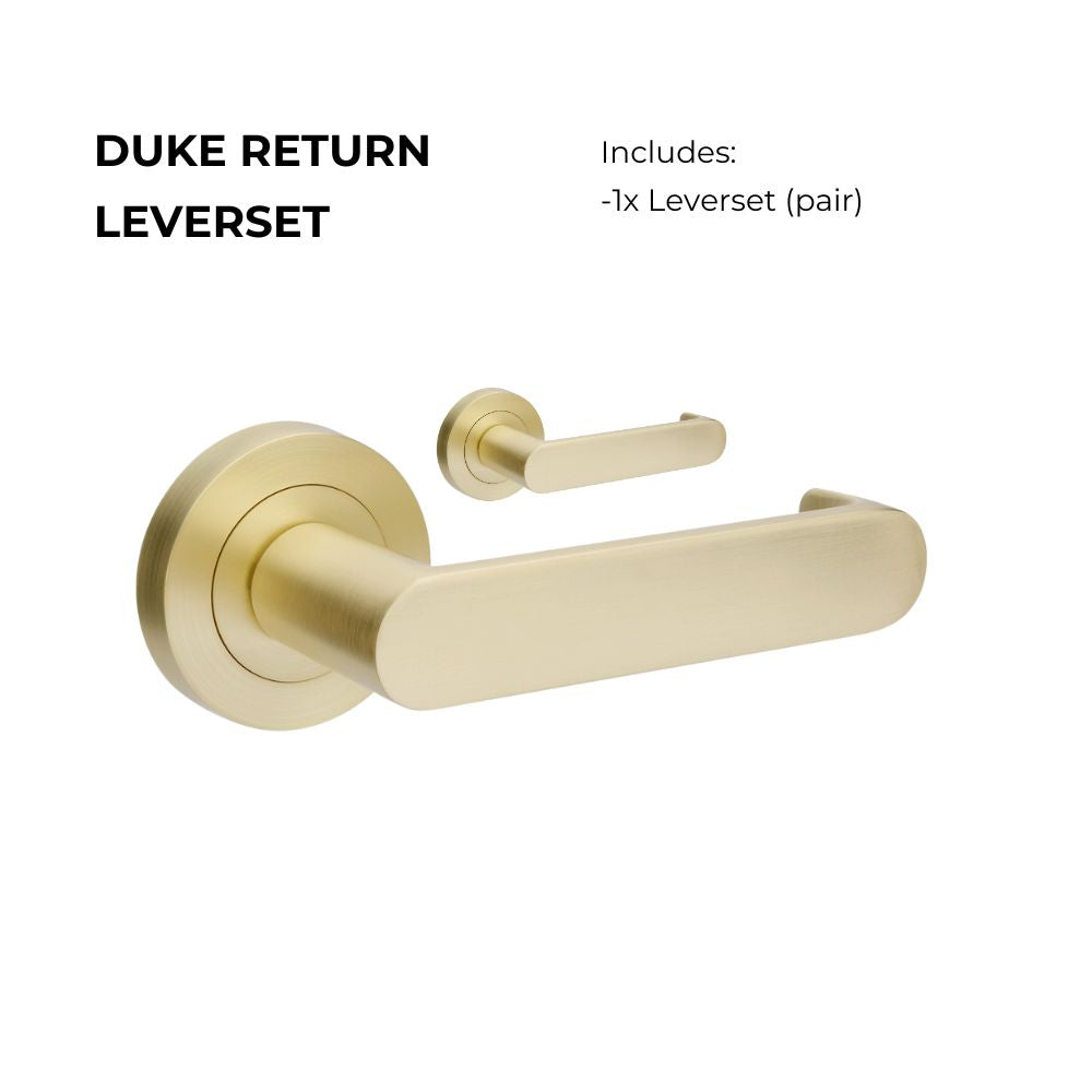 Zanda Duke Return Door Handles - Satin Brass