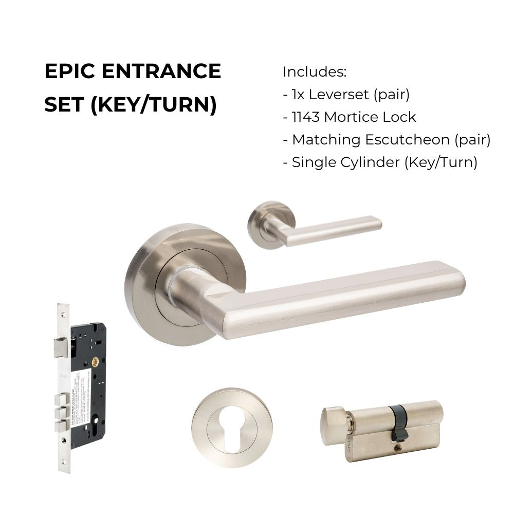Zanda Epic - Brushed Nickel Door Handles - Brushed Nickel