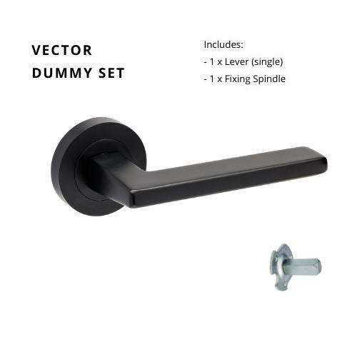 Zanda Vector - Matt Black Door Handles - Matt Black