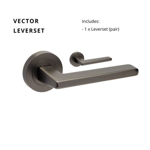 Zanda Vector - Graphite Nickel Door Handles - Graphite Nickel