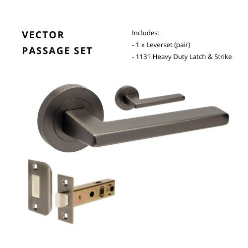 Zanda Vector - Graphite Nickel Door Handles - Graphite Nickel
