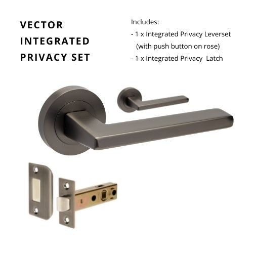 Zanda Vector - Graphite Nickel Door Handles - Graphite Nickel