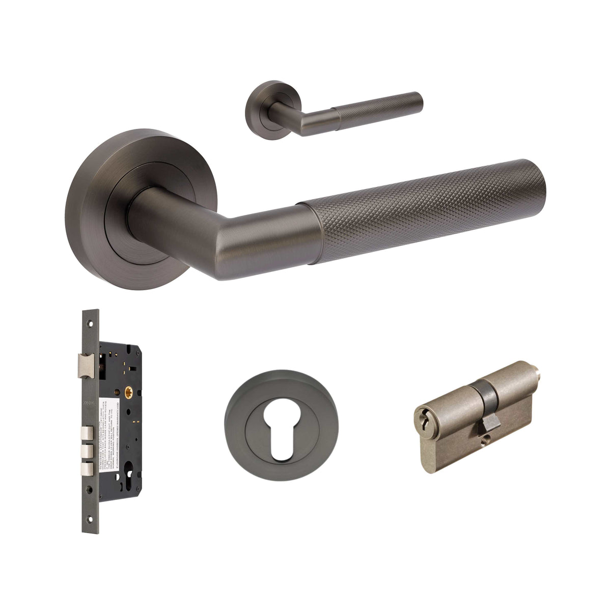 Zanda Vertex Door Handles - Graphite Nickel