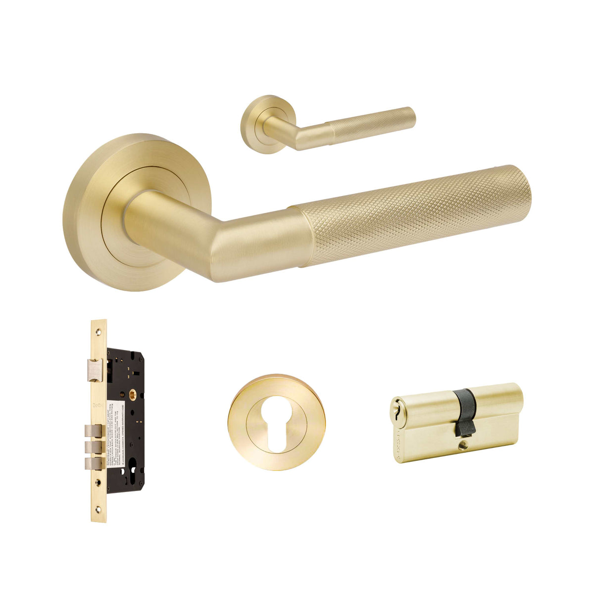 Zanda Vertex Door Handles - Satin Brass