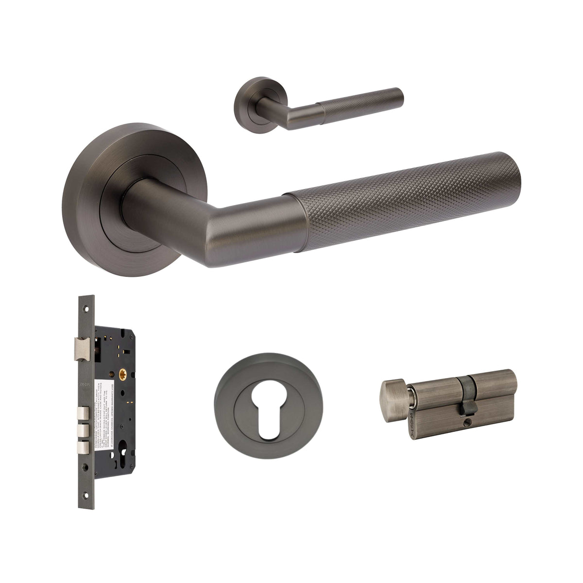Zanda Vertex Door Handles - Graphite Nickel