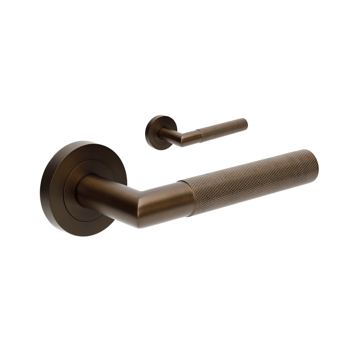 Zanda Vertex Door Handles - Ember Bronze