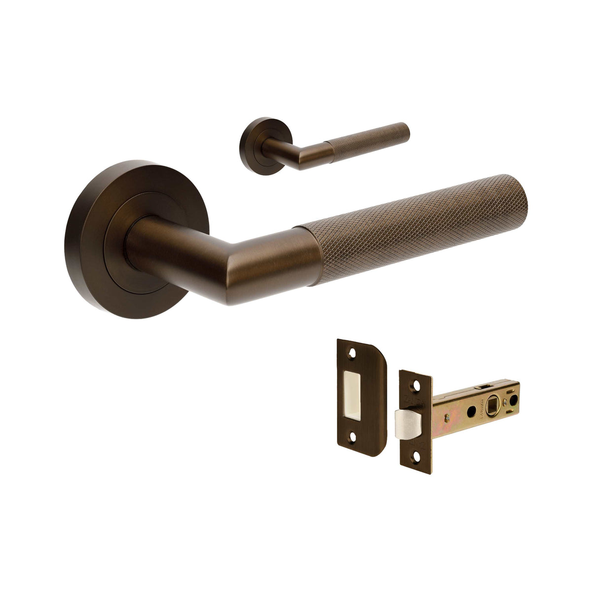 Zanda Vertex Door Handles - Ember Bronze