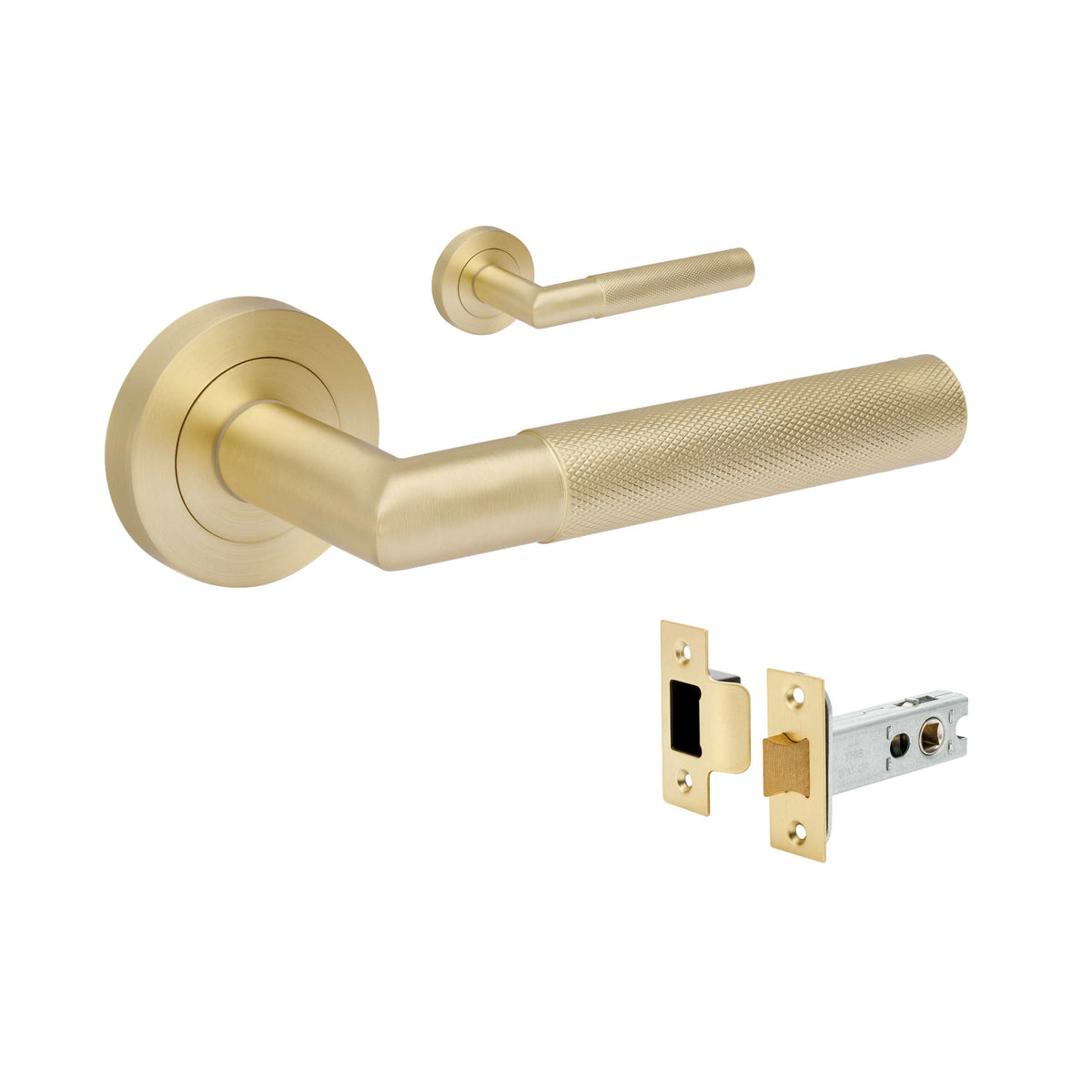Zanda Vertex Door Handles - Satin Brass