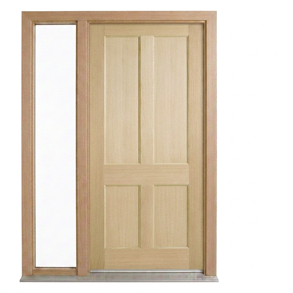 Corinthian Blonde Oak AWO 7 - New frame - 1 fixed sidelight - configuration illustration