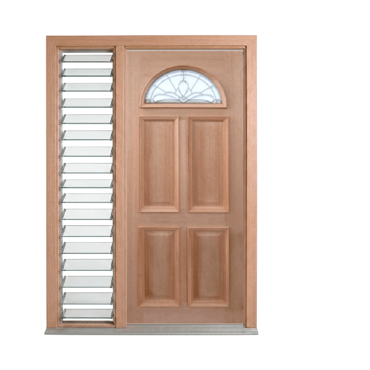 Classic Leadlight Fan Door – GD-FAN 2040mm – Pre-Hung