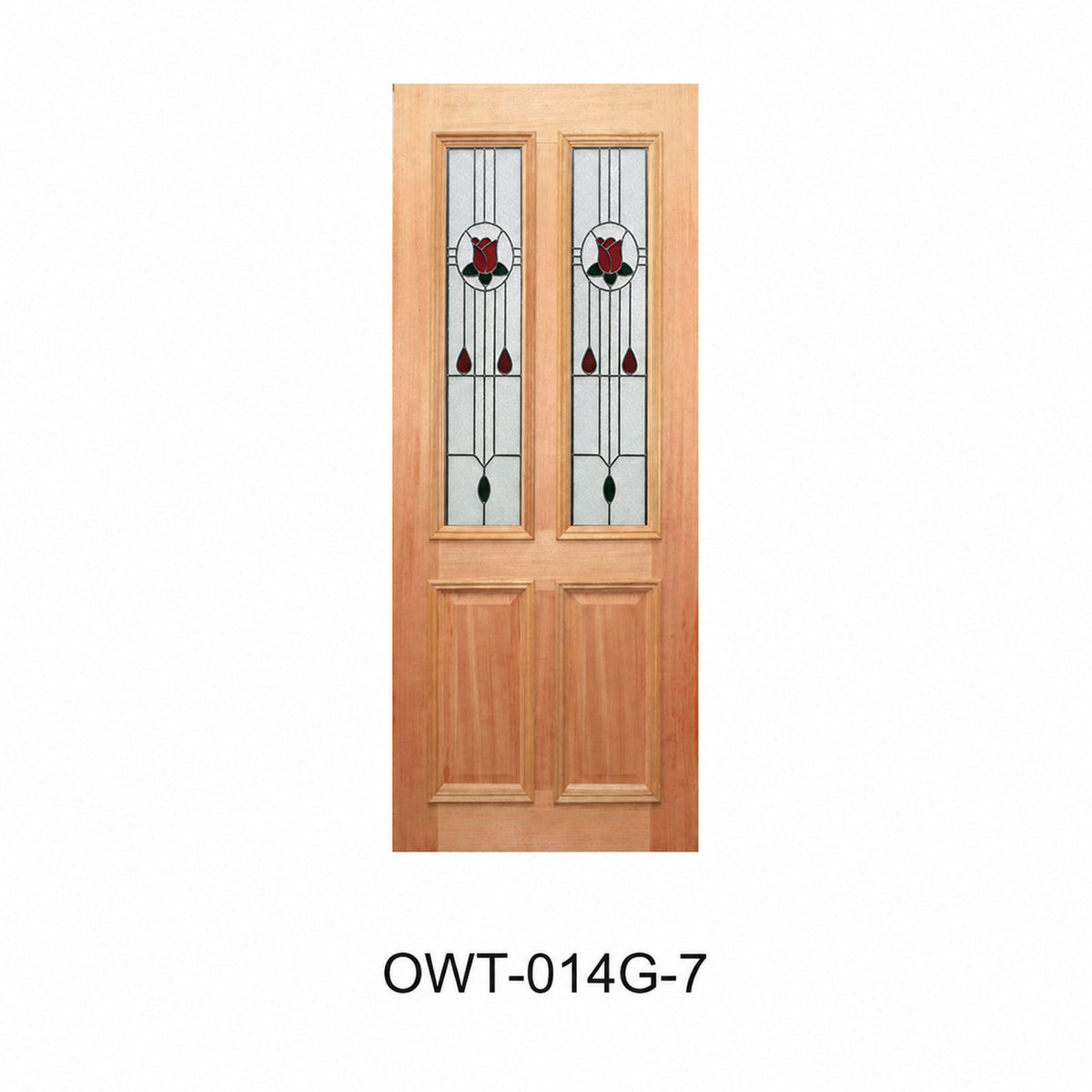 Colonial Decorative Glass Timber Door – 2ARC/BK 2340mm 40mm – Supplied & Installed