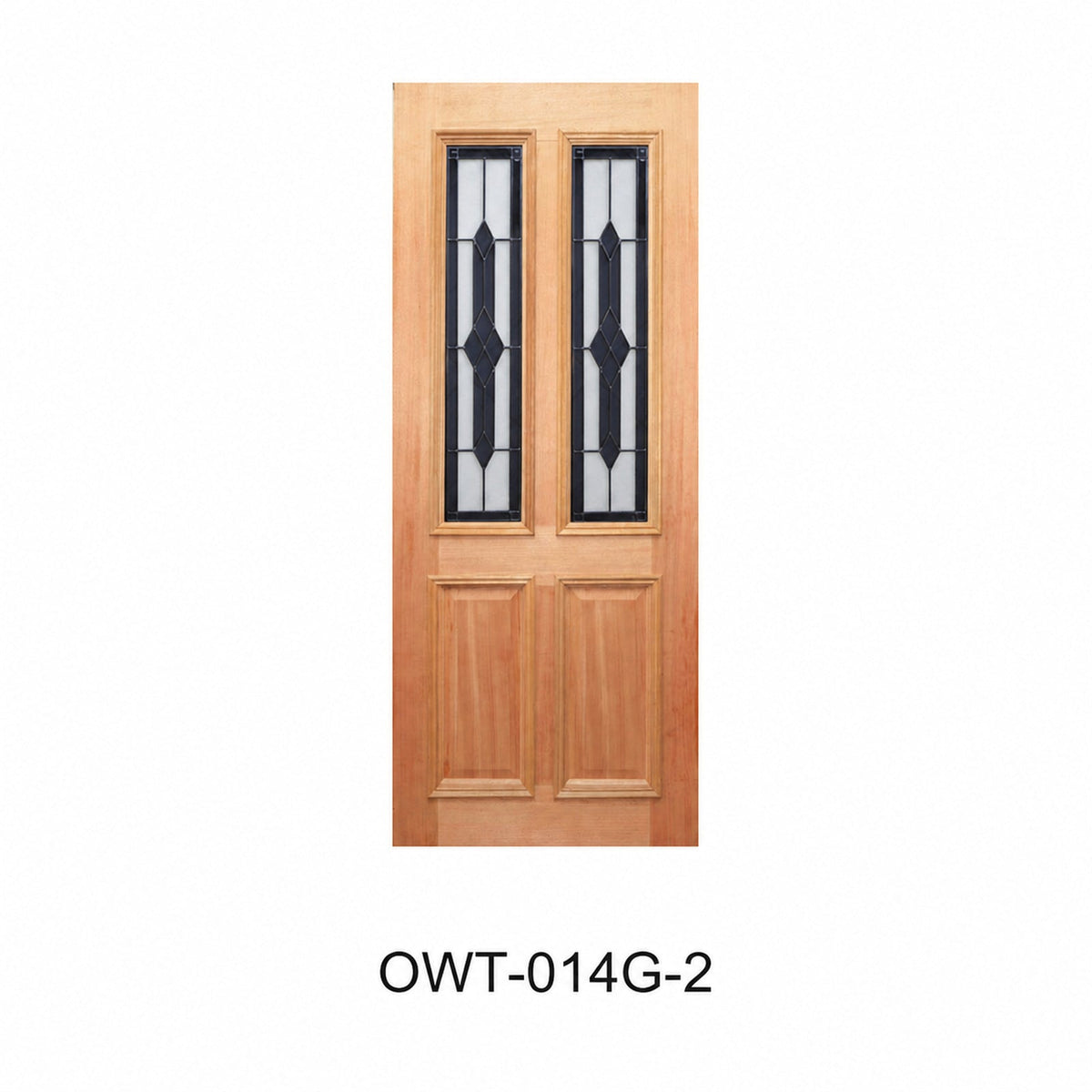 Colonial Decorative Glass Timber Door – DIA DB/BK 2040mm 40mm – Pre-Hung