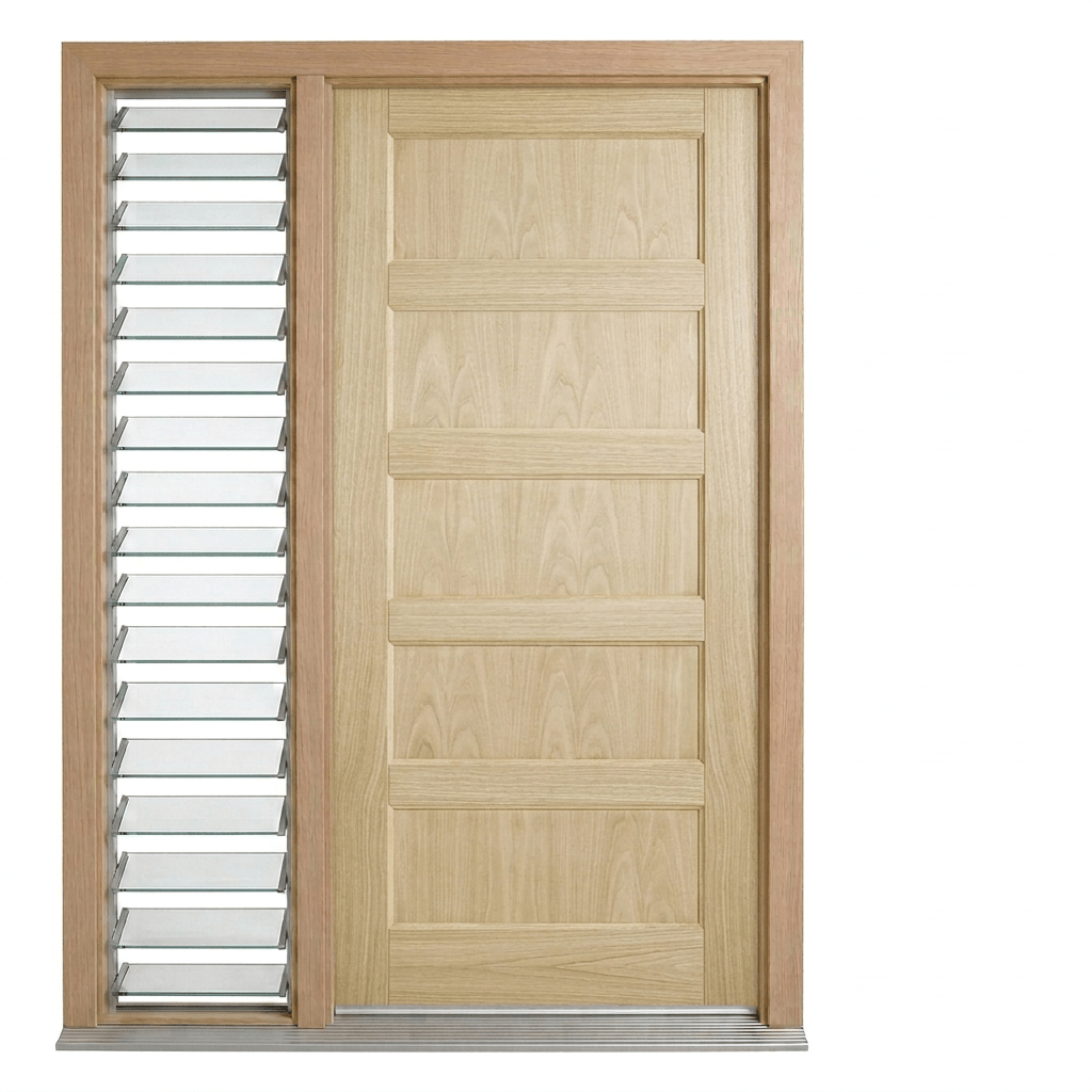 Corinthian Blonde Oak AWO 5 Door - Supplied & Installed - Just Doors QLD