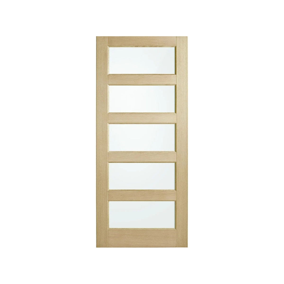 Corinthian Blonde Oak AWO 5G Horizontal Glazed Timber Door - Just Doors QLD