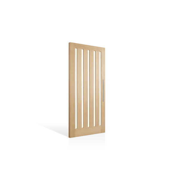 Corinthian Blonde Oak AWO 5VG Vertical Glazed Timber Door - Just Doors QLD