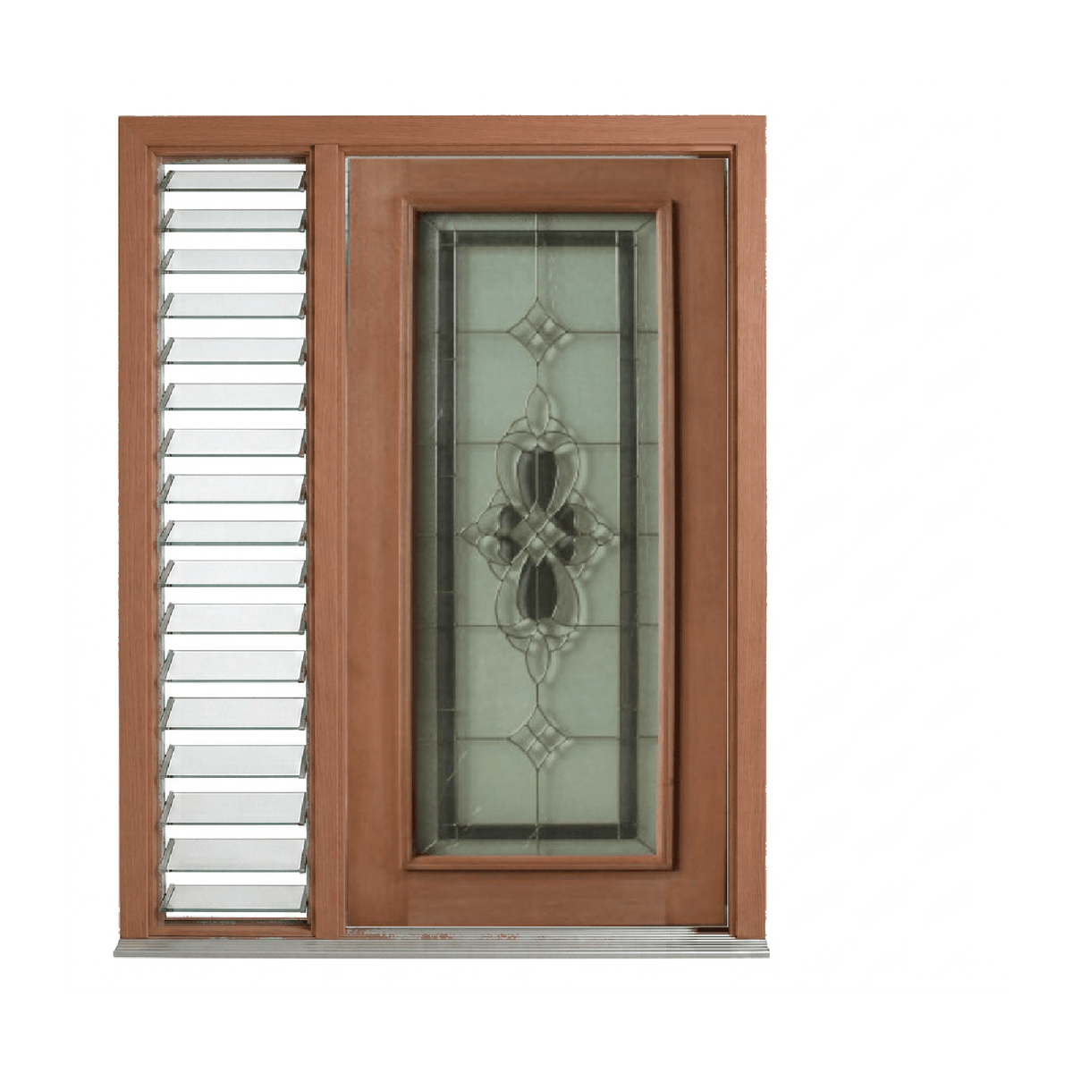 Floral Diamond Triple Glazed Leadlight Door – TG-Floral Diamond 2040mm – Pre-Hung