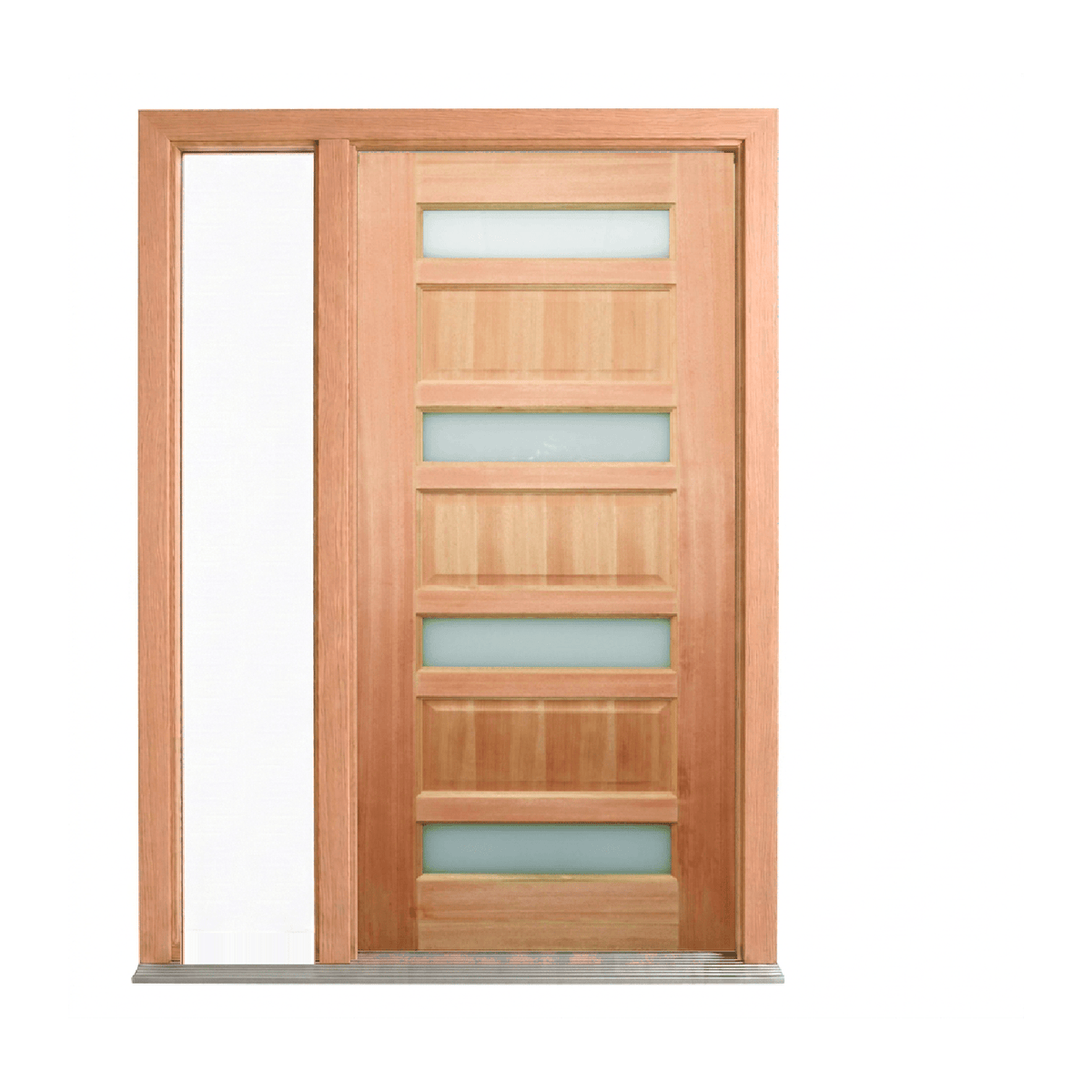 Four-Lite Raised-Panel Glass Timber Door 2040mm – Pre-Hung