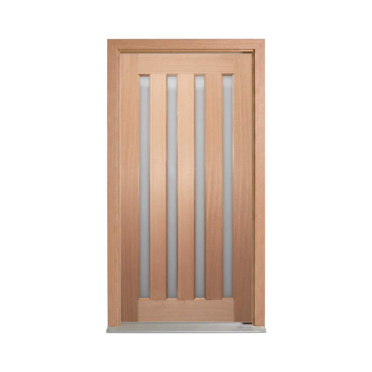 Four-Lite Vertical Glass Timber Door 2040mm – Pre-Hung