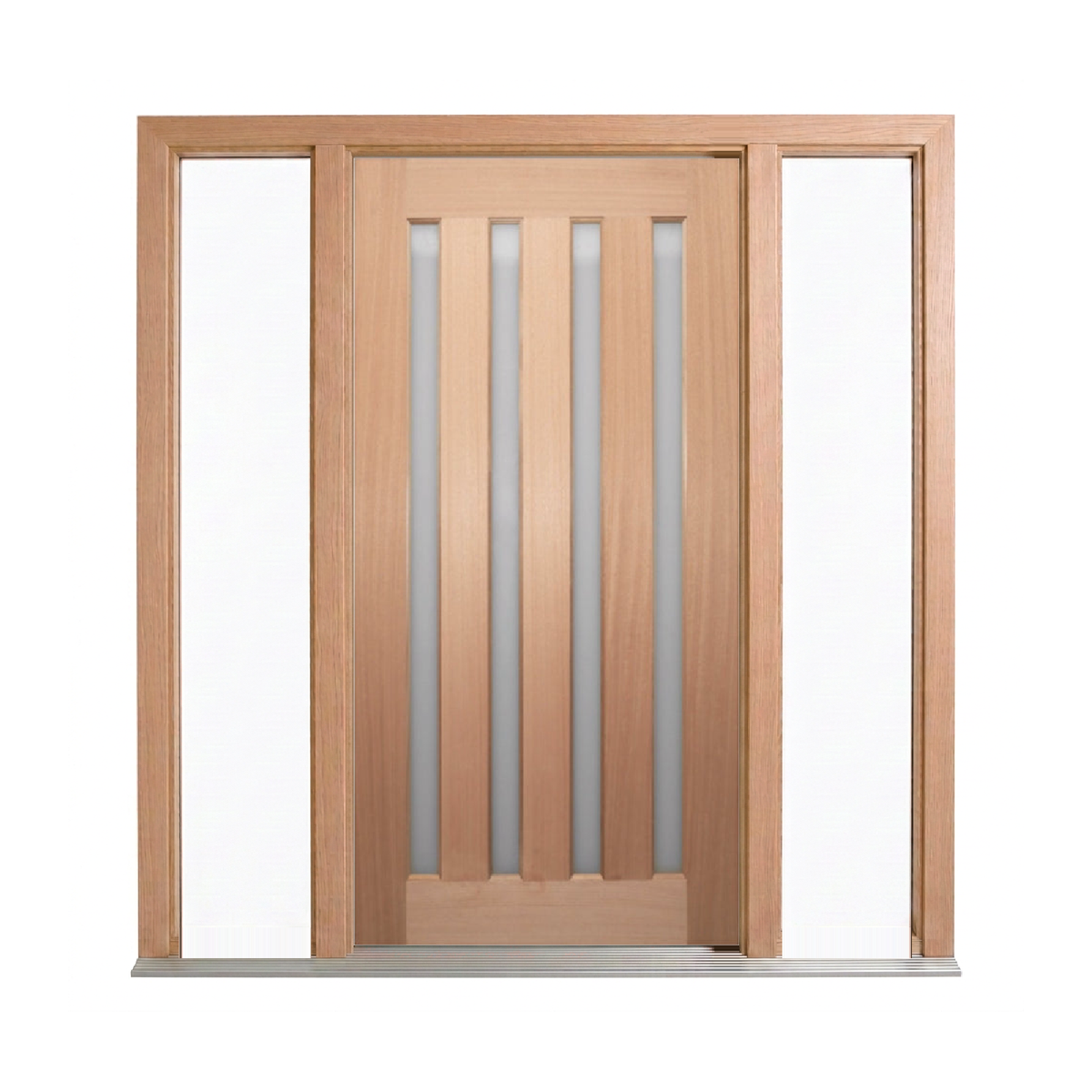 Four-Lite Vertical Glass Timber Door 2040mm – Pre-Hung