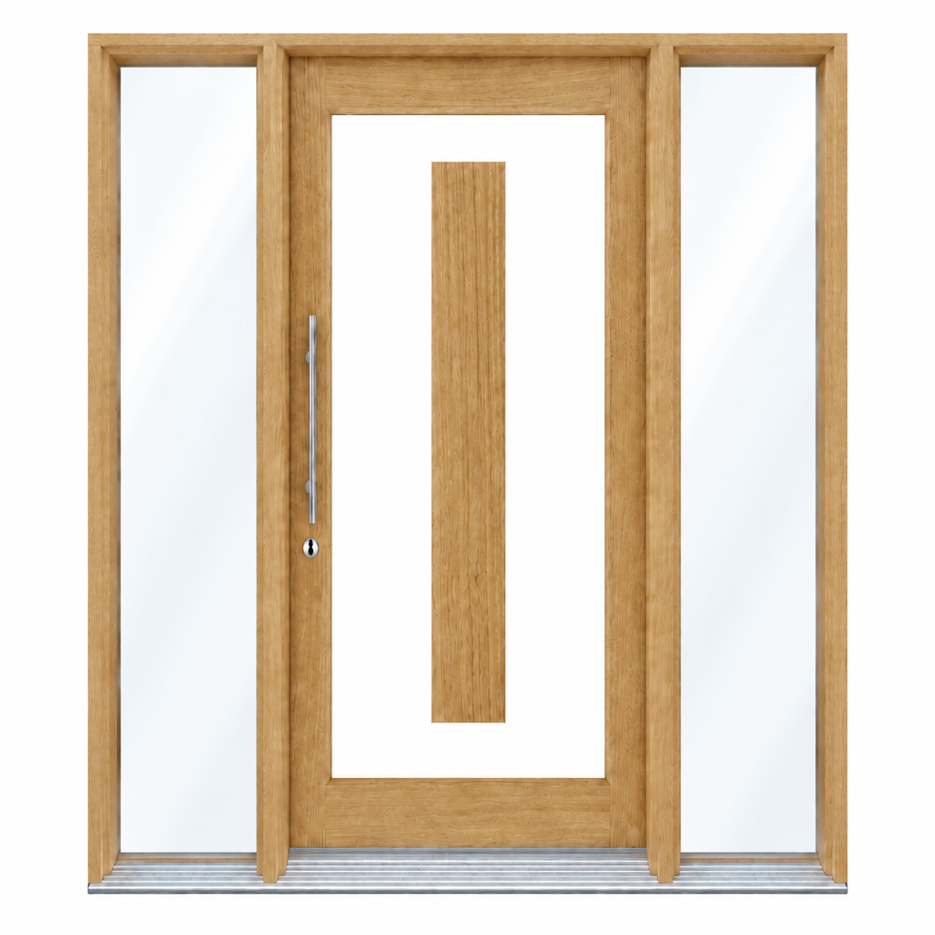 GI- Illusion door with glass sidelights both sides
