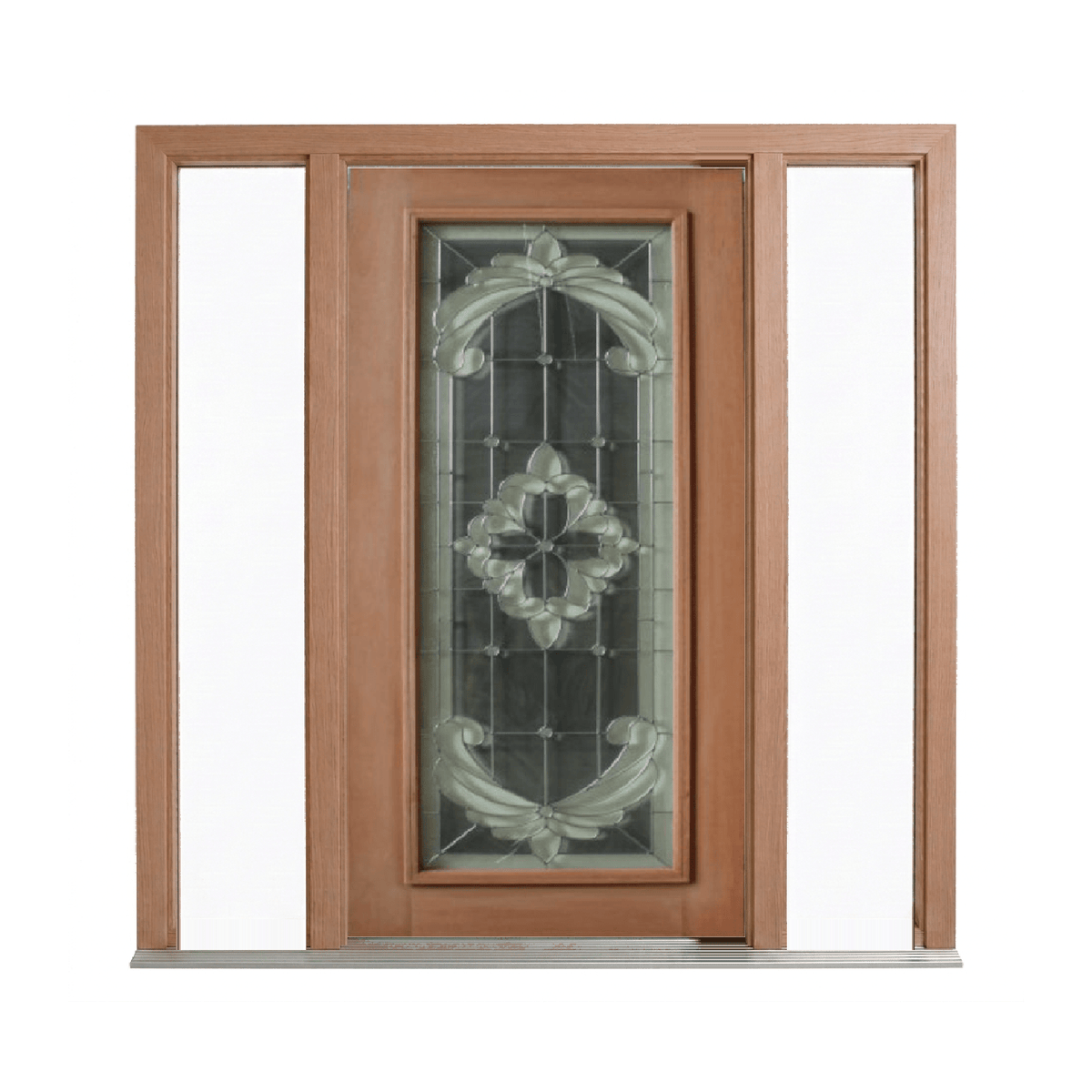Grey Flower Triple Glazed Leadlight Door – TG-Grey Flower 2040mm – Pre-Hung