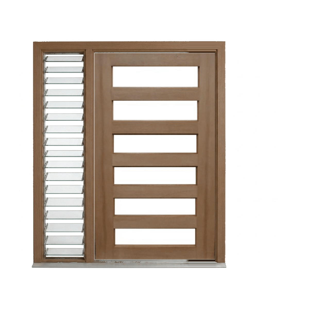 Horizontal 6 Panel Glass Door – GD-D6B – WS Wide Style 2040mm – Pre-Hung