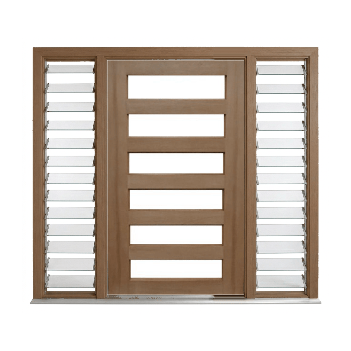 Horizontal 6 Panel Glass Door – GD-D6B – WS Wide Style 2040mm – Pre-Hung