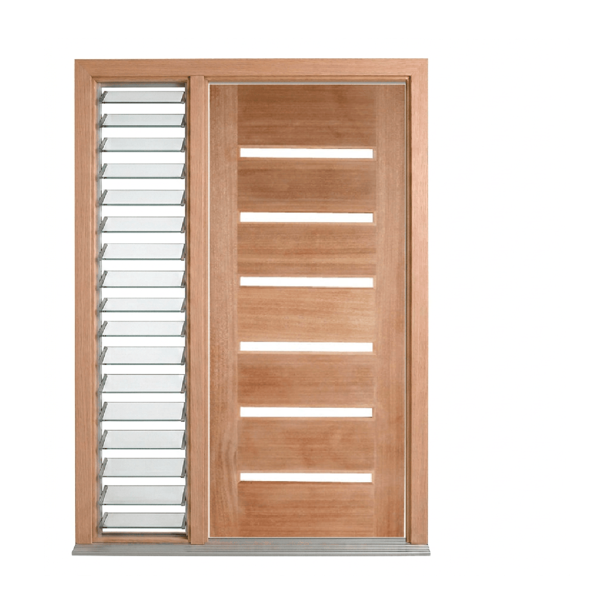 Horizontal 6LS Timber Glass Door – GD-D6 – WS Wide Style 2340mm – Pre-Hung