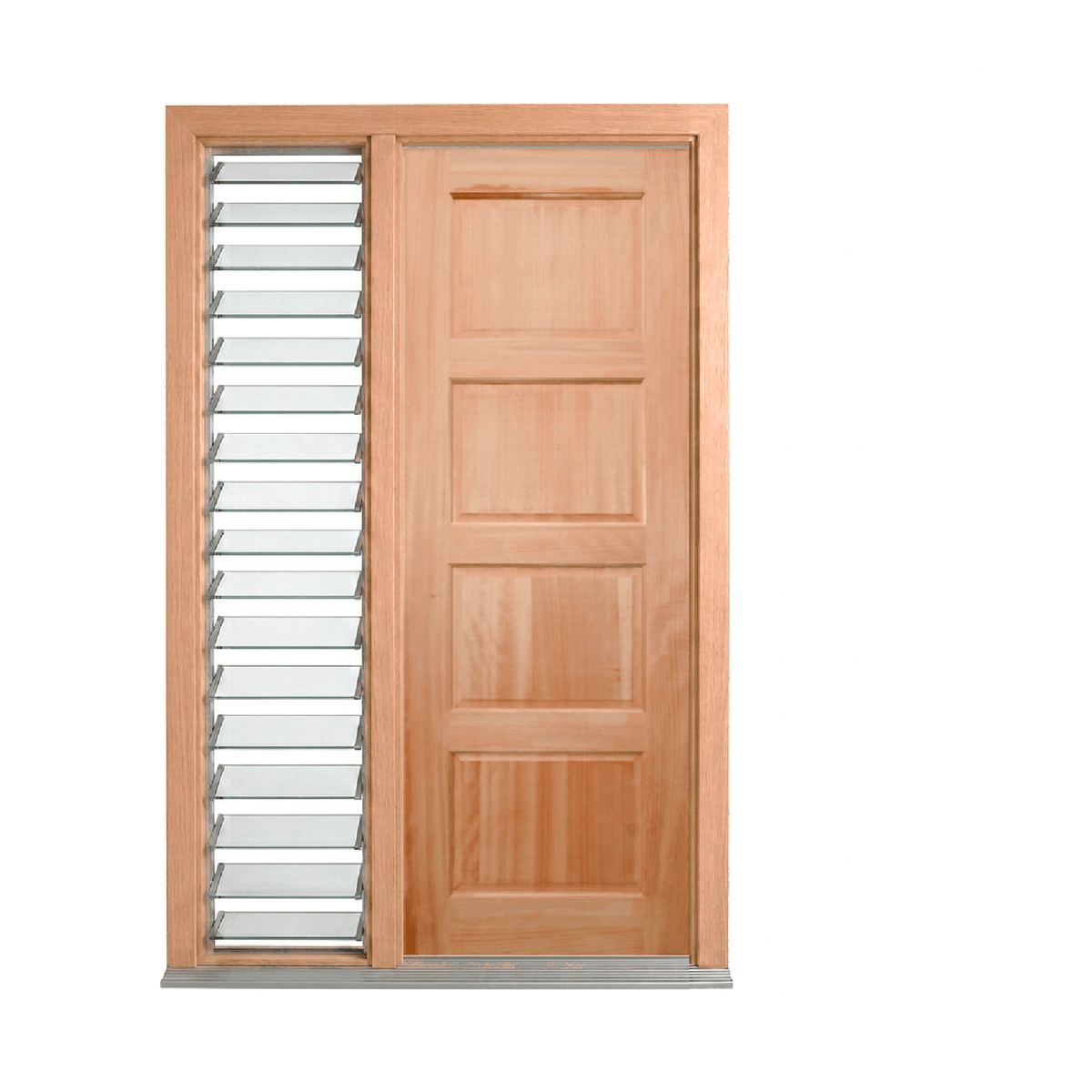 Horizontal Four-Panel Timber Door 2040mm – Supplied & Installed