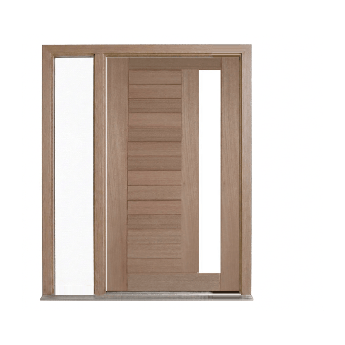 Horizontal Plank 1 Lite Timber Entrance Door – GD-15H1V – WS Wide Style 2340mm – Pre-Hung