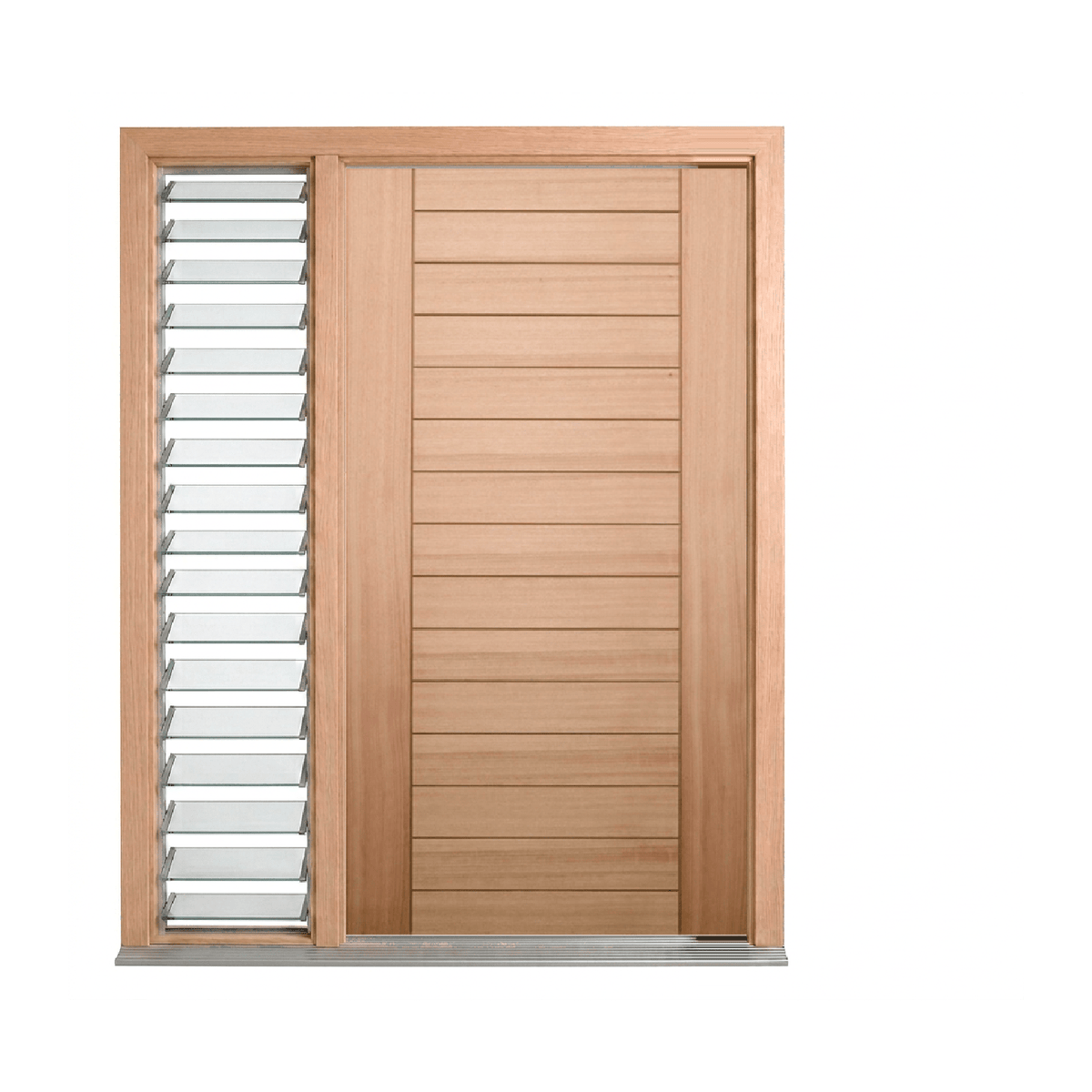 Horizontal Slat Timber Door 2040mm – Supplied & Installed