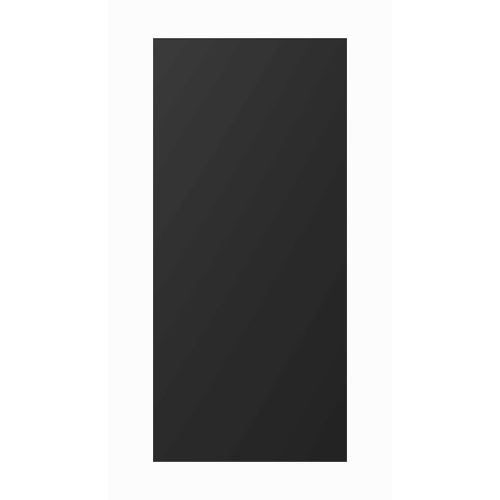 A single solid black aluminium door, with a smooth finish and no visible hardware, set against a plain background.