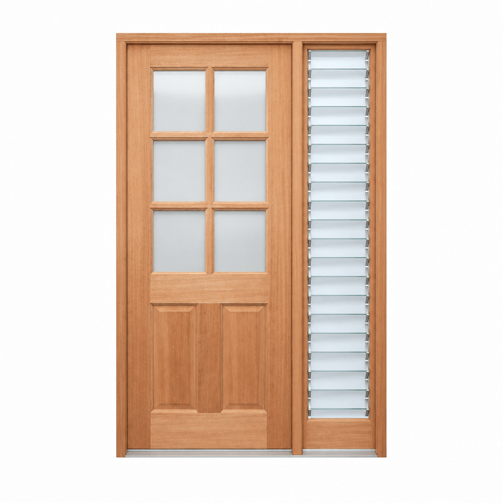 JDQ 6 lite half Panel Pre hung options - Just Doors QLD