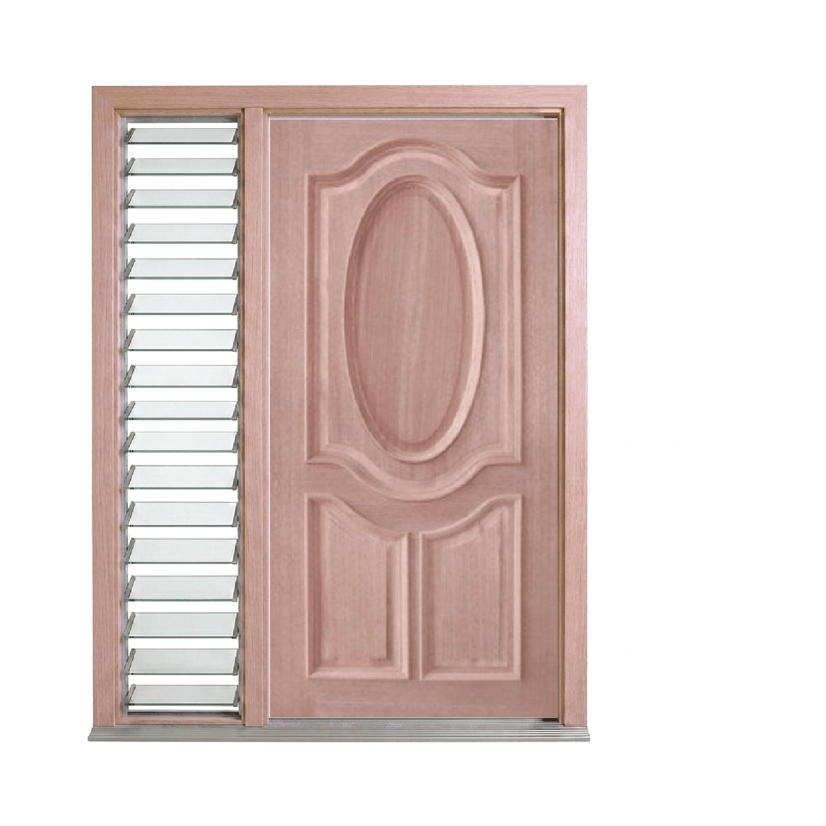 Oval Top 3 Panel Timber Door – SP-0V3P 2040mm – Supplied & Installed