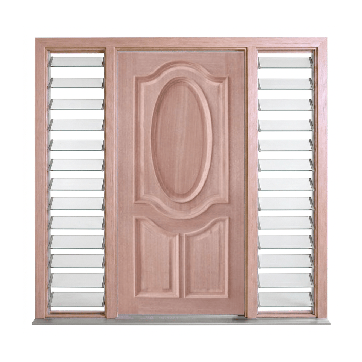 Oval Top 3 Panel Timber Door – SP-0V3P 2040mm – Supplied & Installed