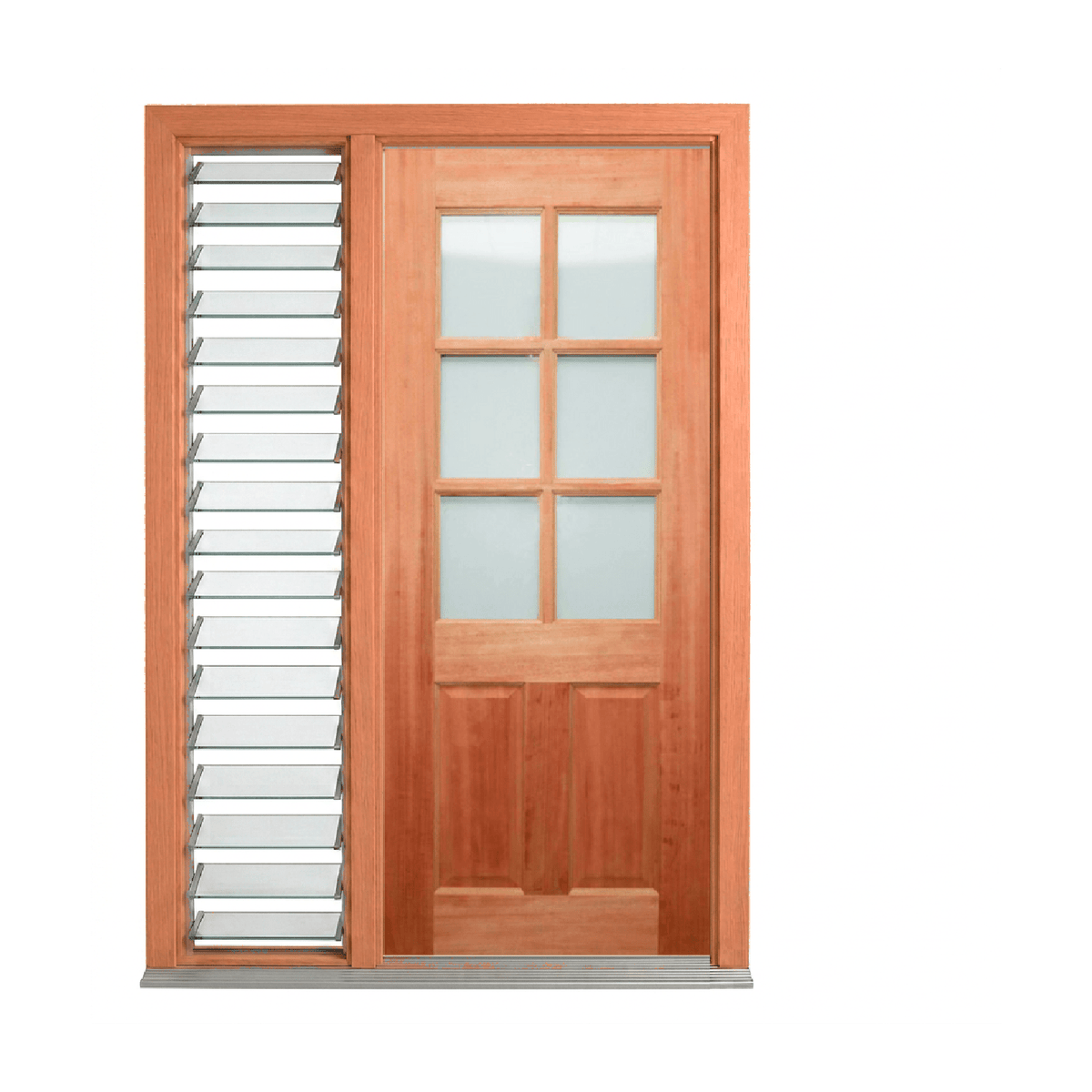 Six-Lite Glazed Timber Door 2040mm – Supplied & Installed