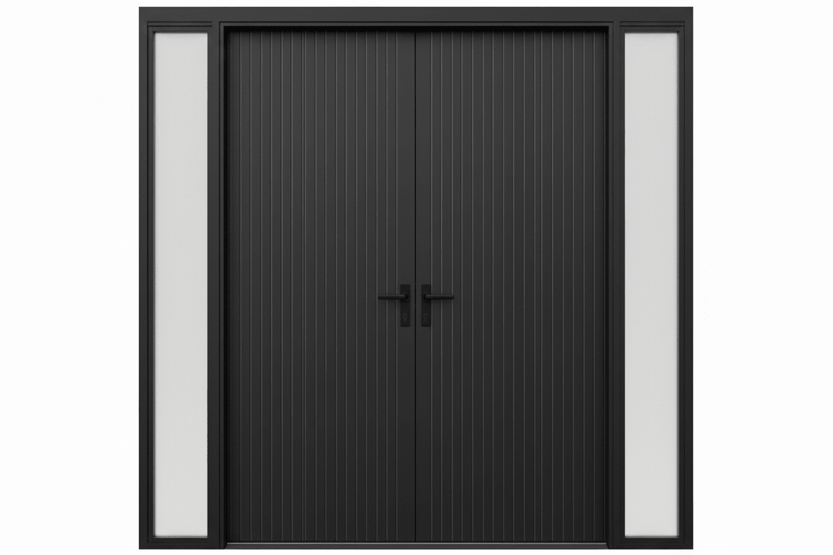 Strata VV52 Batten 40mm Aluminium Pre Hung Door — 2340 Height - Just Doors QLD