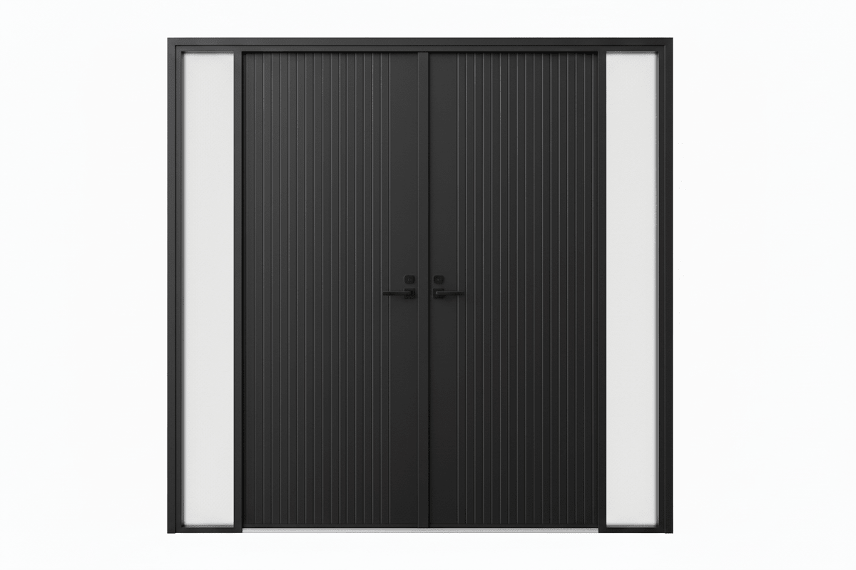 Strata VV53 Batten 40mm With Style Aluminium Pre Hung Door — 2340 Height - Just Doors QLD