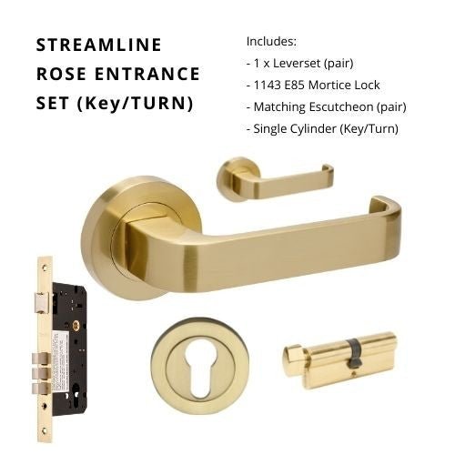 STREAMLINE - Satin Brass - Just Doors QLD