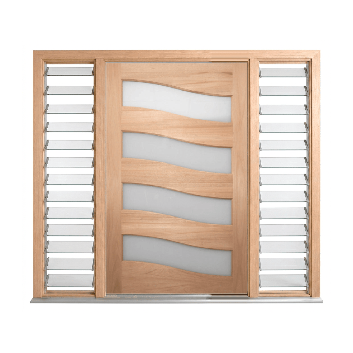 Wave Timber Glass Door – GD-WAVE – WS Wide Style 2340mm – Pre-Hung