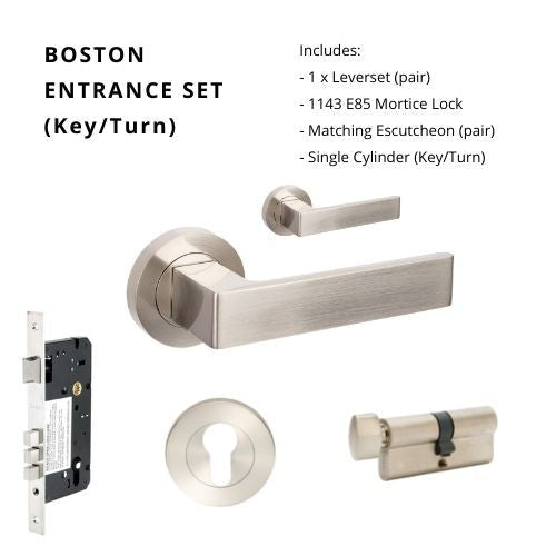 Zanda Boston - Brushed Nickel - Just Doors QLD