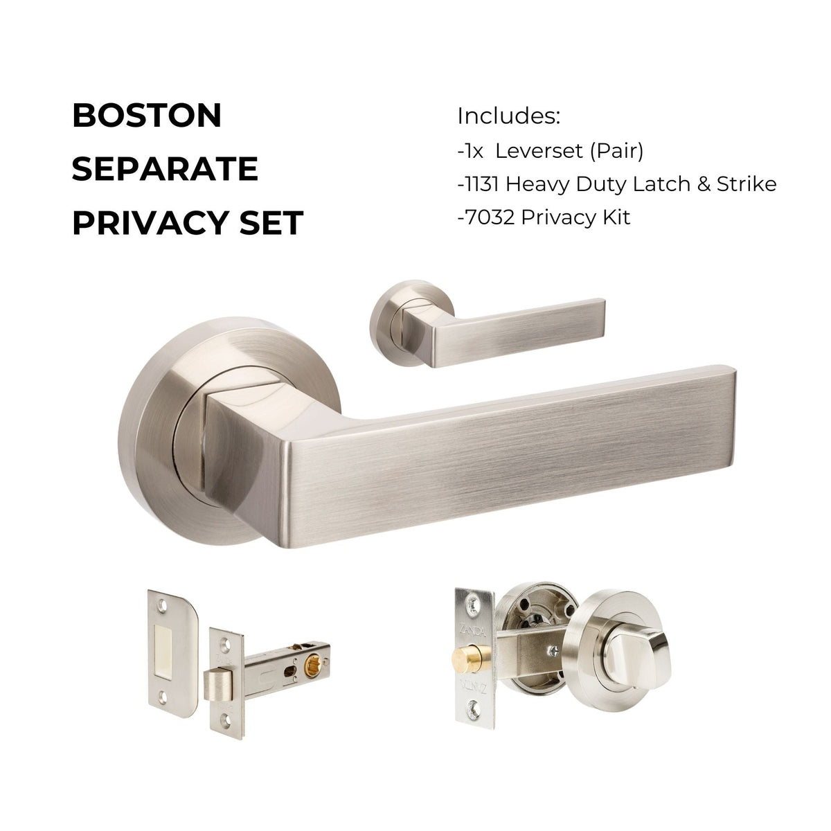 Zanda Boston - Brushed Nickel - Just Doors QLD